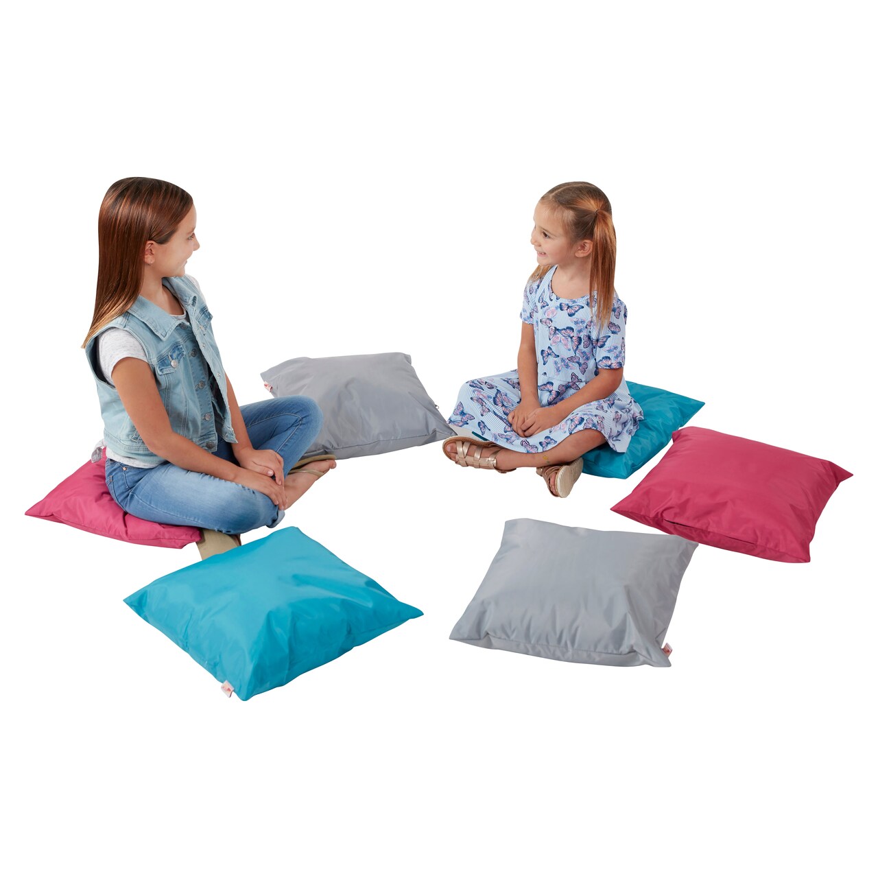 ECR4Kids Floor Pillow Cushion Seating Set, 17inx17in, 6-Piece